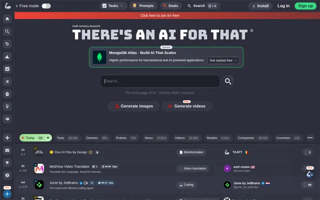 There's An AI For That submission screenshot