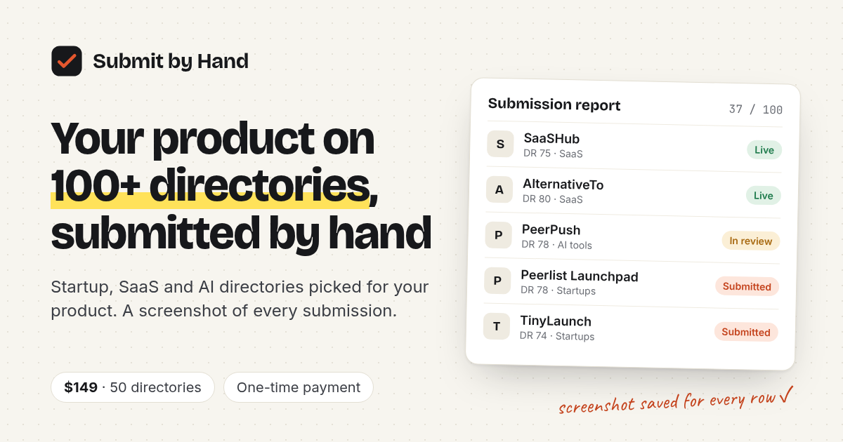 Submit by Hand screenshot